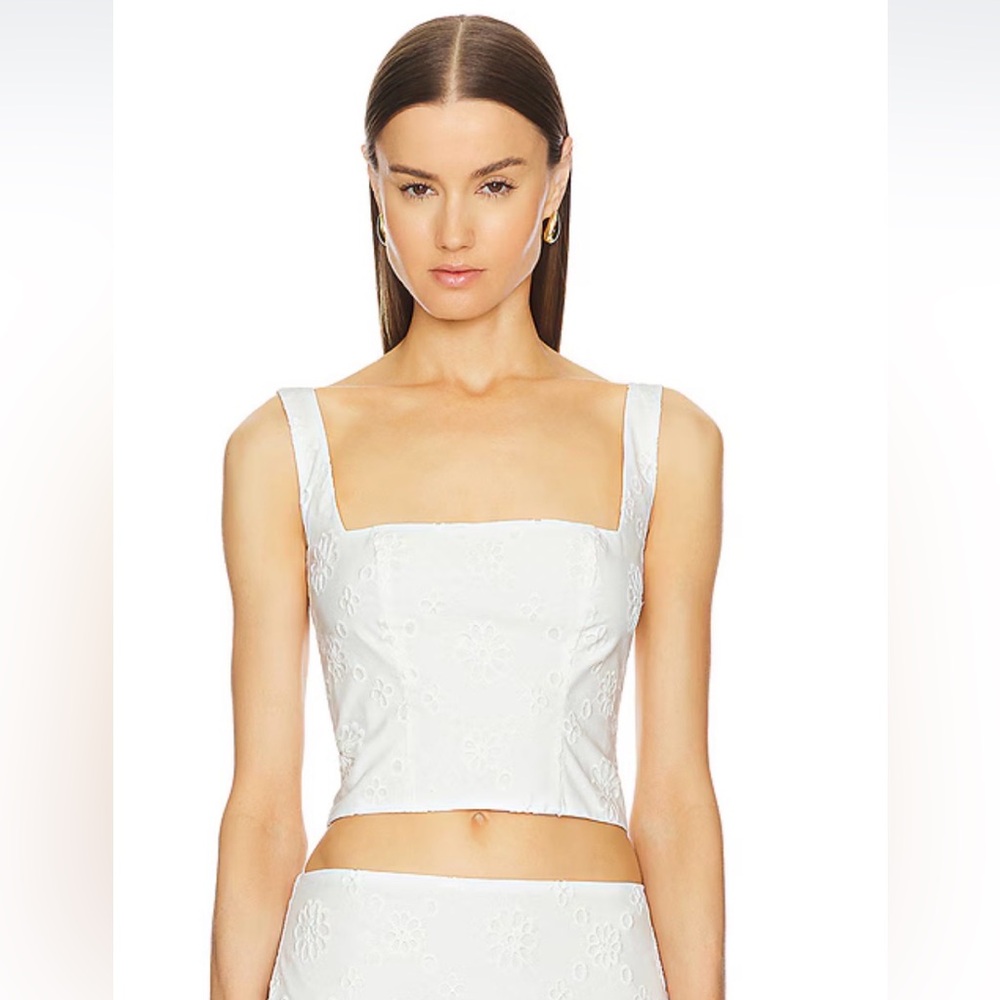 Helsa Eyelet Top in Antique White XLarge